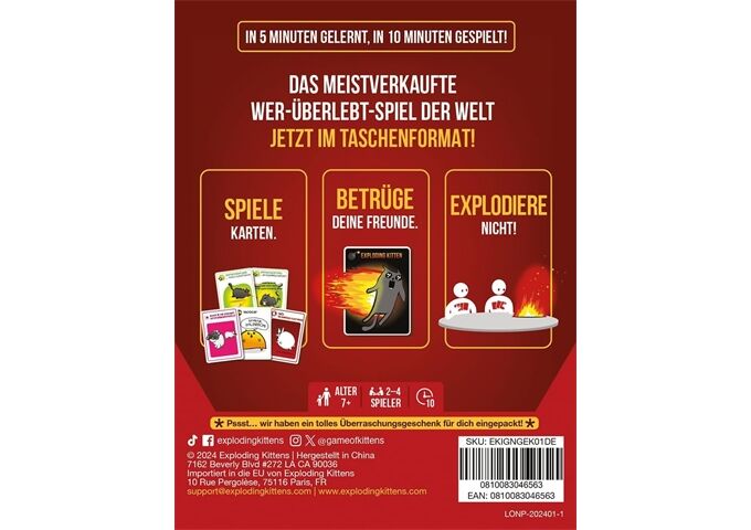 Asmodee Exploding Kittens Grab & Game
