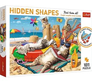 TREFL Puzzle Hidden Shapes 1011 – Katzen Urlaub