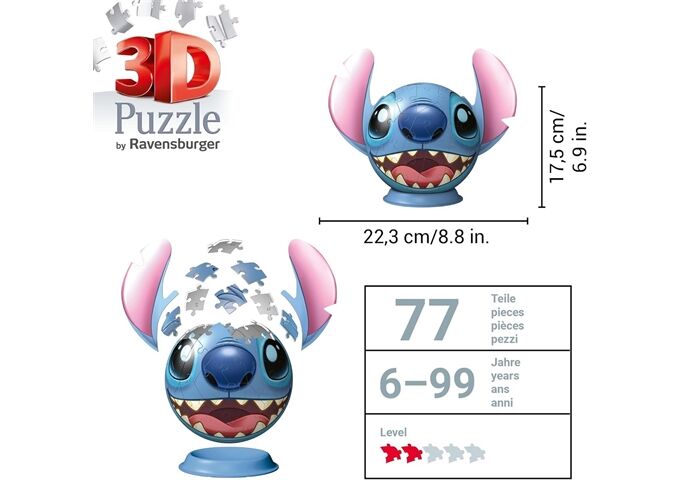 Ravensburger Pz. Disney Stitch Puzzle-Ball mit Ohren