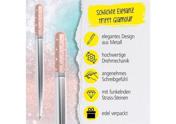 ONLINE Kugelschreiber Crystal Pen rose