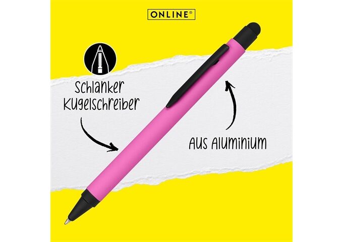 ONLINE Kugelschreiber Alu Stylus pink