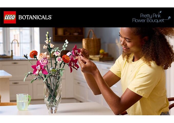 LEGO® LGO Botanical schöner rosafarbener Rosenstrauß