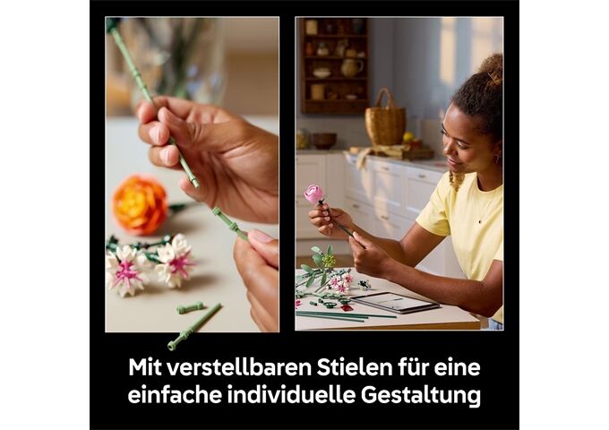 LEGO® LGO Botanical schöner rosafarbener Rosenstrauß