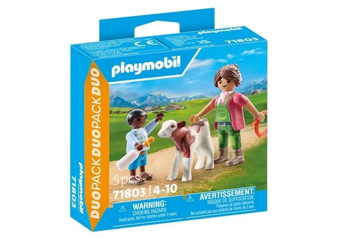 Playmobil Bäuerin Mit Kind Und Kalb