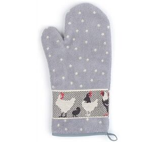 Bunzlau Castle Oven Glove/Topfhandschuh Chickens Grey