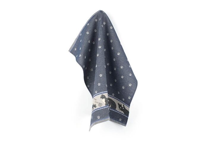 Bunzlau Castle Tea Towel/Geschirruch Cats Dark Blue
