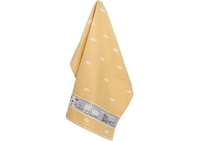Bunzlau Castle Tea Towel/Geschirruch Sheep Yellow