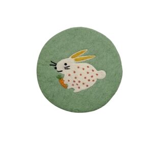 Frida Feeling Filz Untersetzer glatt Hase gepunktet grün
