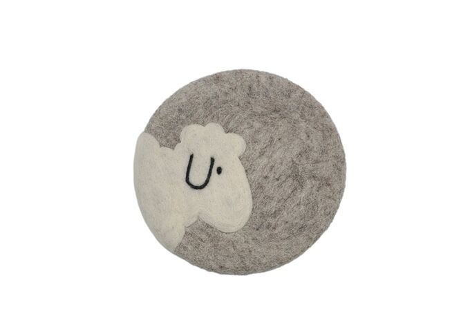 Frida Feeling Filz Untersetzer glatt Schaf hellgrau