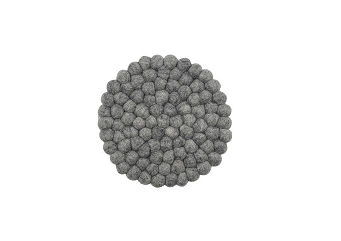 Frida Feeling Filz Untersetzer rund dicke Kugeln steingrau