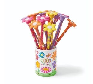 TRENDHAUS Bleistift mit Radierer Blume sortiert