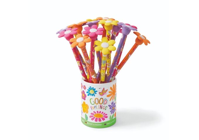 TRENDHAUS Bleistift mit Radierer Blume sortiert