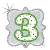Karaloon Folienballon Kerze Zahl 3
