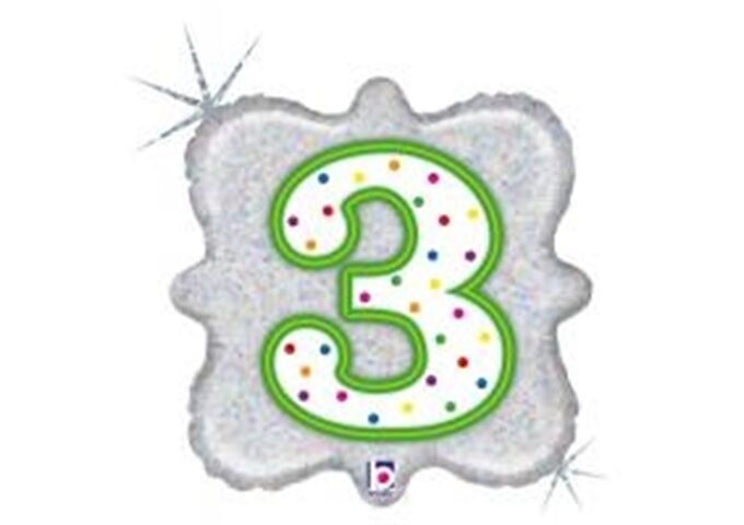 Karaloon Folienballon Kerze Zahl 3