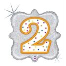 Karaloon Folienballon Kerze Zahl 2