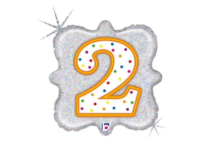 Karaloon Folienballon Kerze Zahl 2