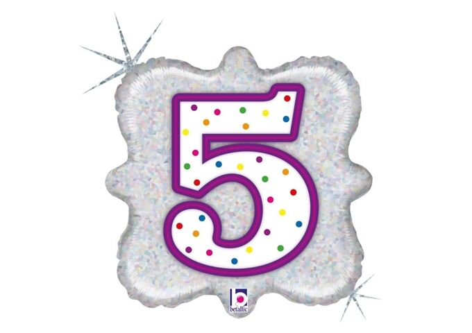 Karaloon Folienballon Kerze Zahl 5