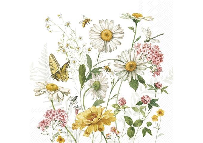 ihr Ideal Home Range WILDFLOWER AND BUTTERFLY Lunch-Servietten