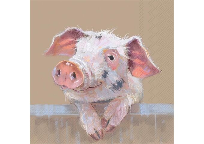 ihr Ideal Home Range PIG RUFFY light brown Lunch-Servietten