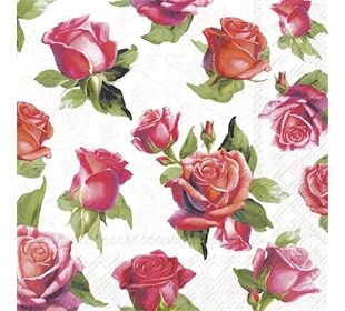 ihr Ideal Home Range ELEGANT ROSES light grey Lunch-Servietten