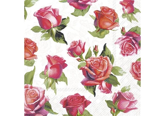 ihr Ideal Home Range ELEGANT ROSES light grey Lunch-Servietten