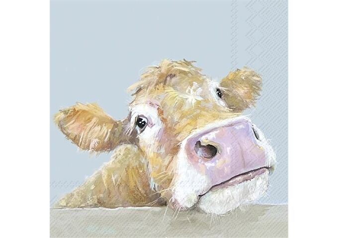ihr Ideal Home Range COW BELLA light blue Lunch-Servietten