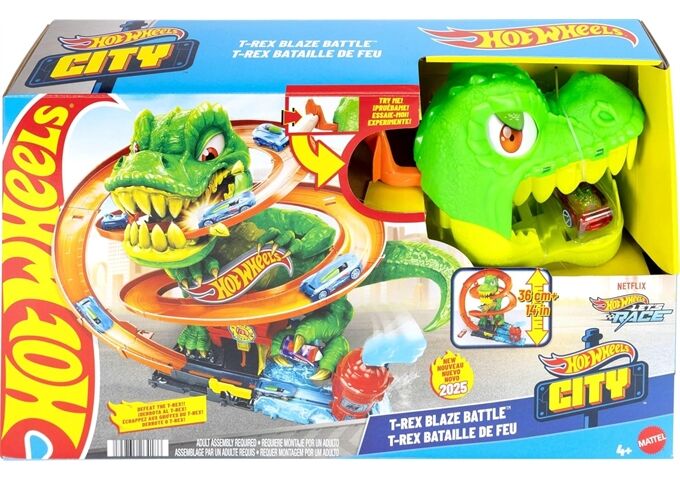 Mattel HW City T-Rex vs Fire Station