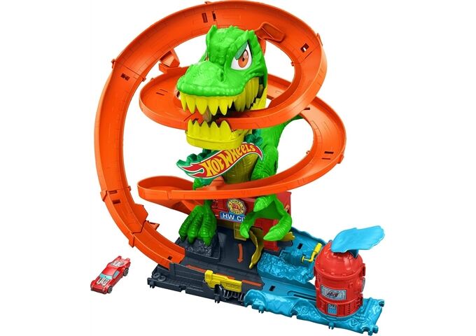 Mattel HW City T-Rex vs Fire Station