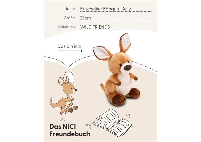 Nici Kuscheltier Känguru Kelly stehend 21cm