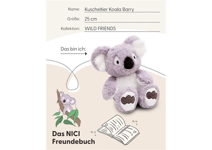 Nici Kuscheltier Koala Barry schlenkernd 25cm