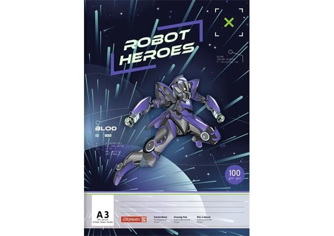 BRUNNEN Zeichenblock Robot heroes A3