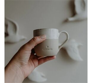 Eulenschnitt Cappuccinotasse Glücklich