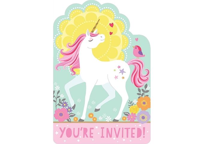 amscan 8 Einladungskarten Magical UnicornMit U
