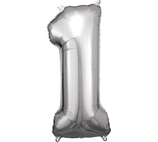 amscan Grosse Zahl 1 Silber Folienballon N34 Ve