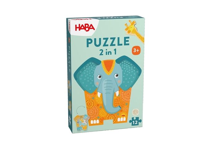 Haba Puzzle 2In1, Elefant, (De/E/F/Nl/It/Es)