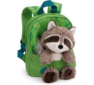 Nici Rucksack mit Plüschtier 21x26cm Waschbär 25