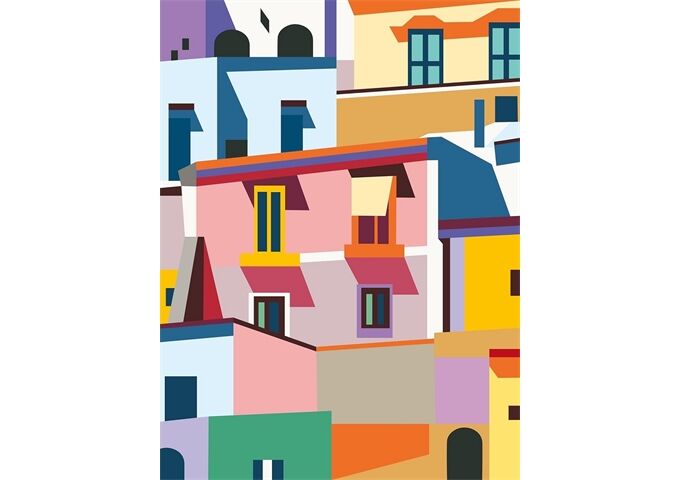 Ravensburger Leinwand Farbenfrohe Häuser