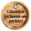 holzpost Untersetzer aus EICHE "Glücklich ist besser als p"