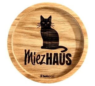 holzpost Untersetzer aus EICHE "Miez Haus"