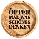 holzpost Untersetzer aus EICHE "Öfter mal was schönes denk"