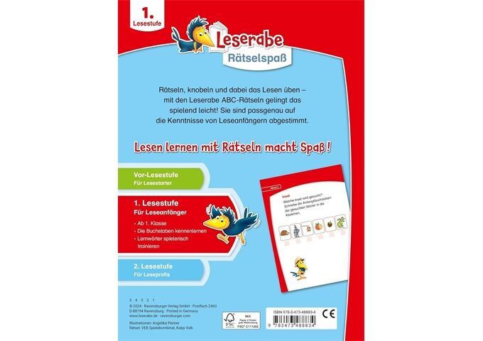 Ravensburger Leserabe Rätselspaß Abc-Rätsel ZumLese