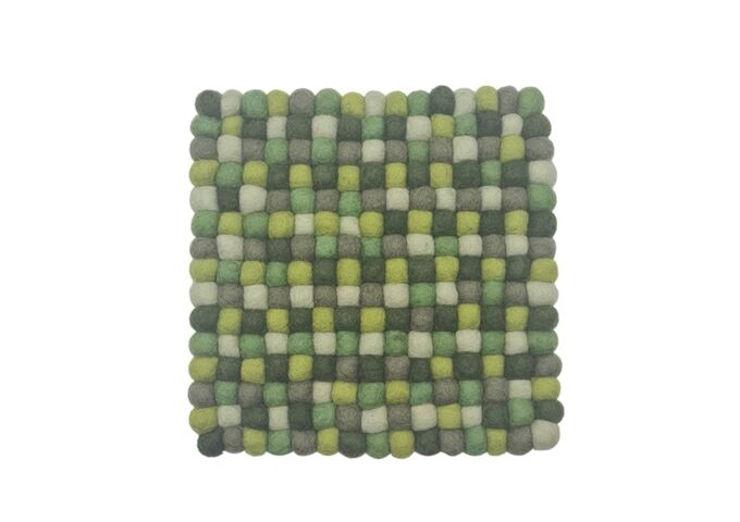 Frida Feeling Filz Untersetzer dünne Kugeln 21*21 grün/grün