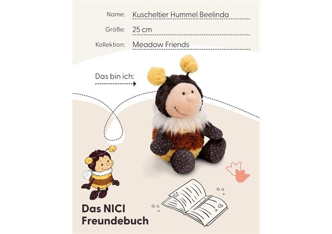 Nici Kuscheltier Hummel Beelinda 25cm schlenkernd