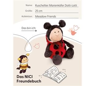 Nici Kuscheltier Marienkäfer Dotti-Lotti 18cm liegend