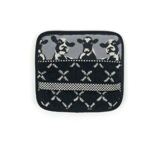 Bunzlau Castle Pot Holder/Topflappen Cows Black
