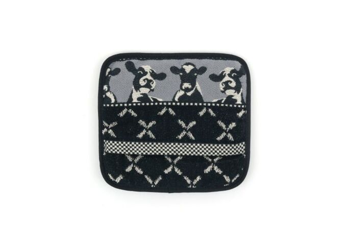Bunzlau Castle Pot Holder/Topflappen Cows Black