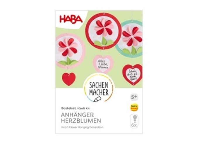 Haba Bastelset - Anhänger Herzblumen