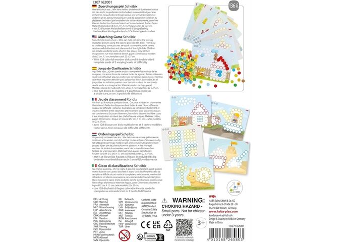 Haba Zuordnungsspiel Scheibix,(De/E/F/Nl/It/E