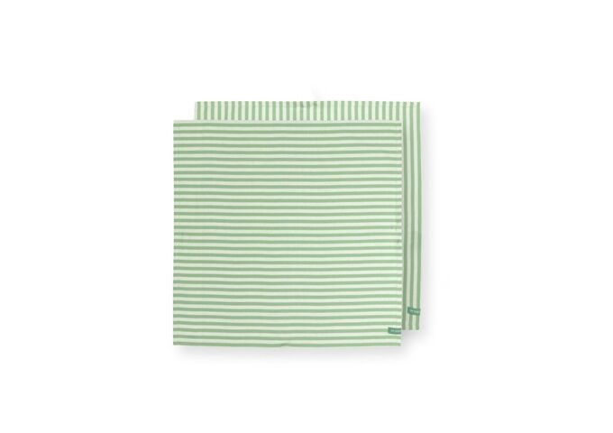 Pip Studio Tea Towel Stripes Light Green 65x65cm