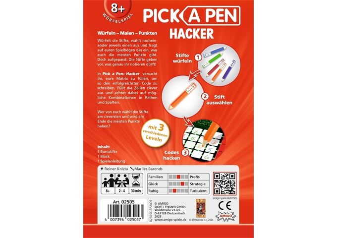 Amigo Würfelspiel Pick a Pen Hacker